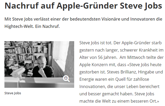 Nachruf auf Apple-Gründer Steve Jobs