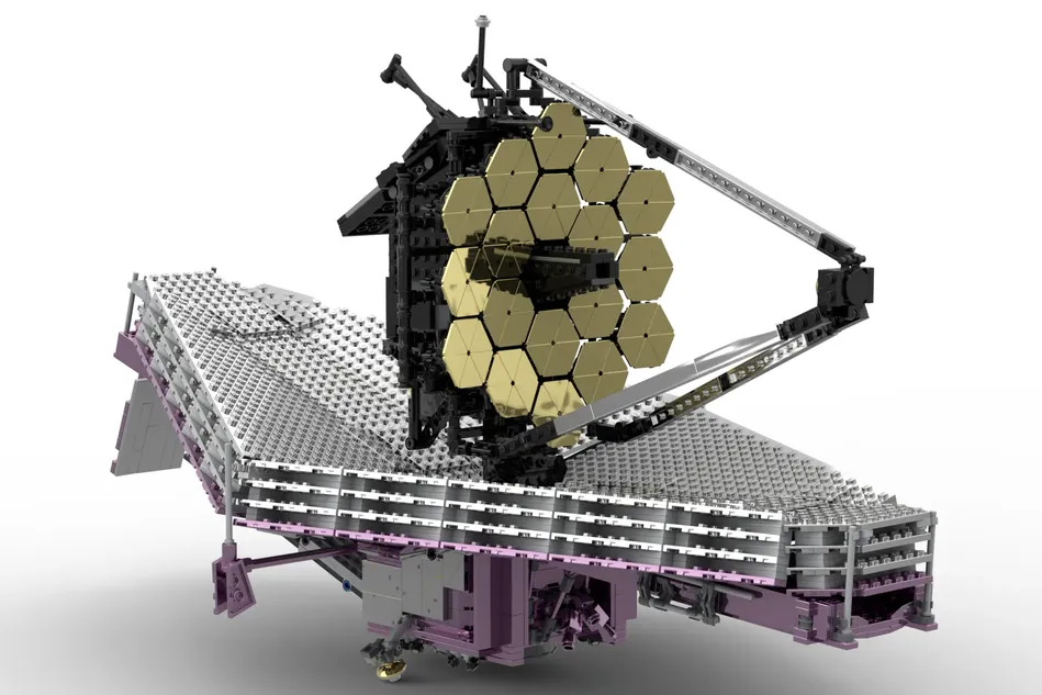 Das James-Webb-Weltraumteleskop als LEGO Bausatz mit 18 beweglichen sechseckigen Segmenten