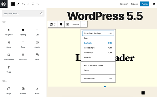 WordPress Version 5.5